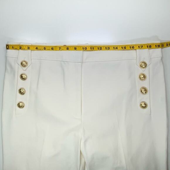 NWOT | Derek Lam 10 Crosby | Robertson Flare Trousers | White/Gold | Size 18 - Picture 12 of 16